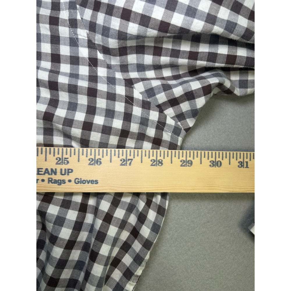 Peter Millar Button Down Shirt Mens XXL Brown Gingham Check Long Sleeve Cotton - Picture 3 of 5